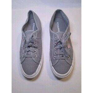 Superga Sneakers Lace Up Low Top Gray EUC Size 38 EU/7.5 US Womens